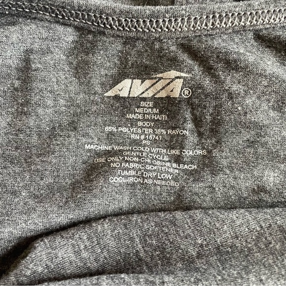 Avia open back long sleeve workout athletic athleisure grey Top size Medium - Picture 5 of 7